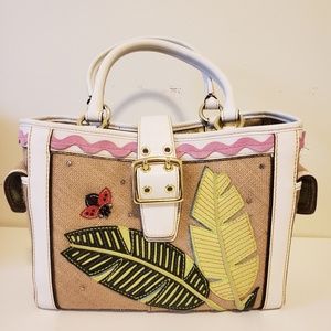 Coach Ladybug + Straw purse